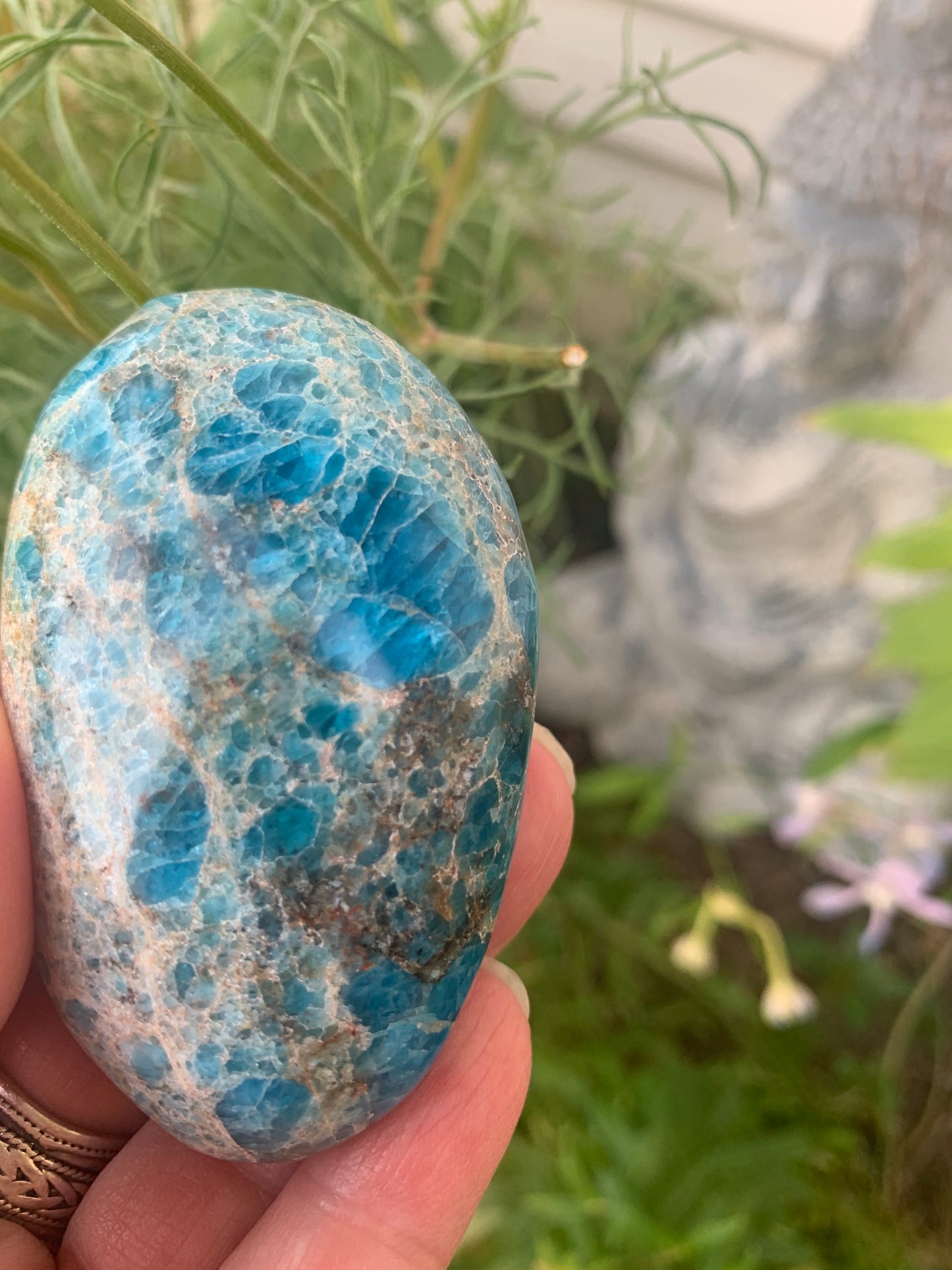 Blue Apatite Palm Stone