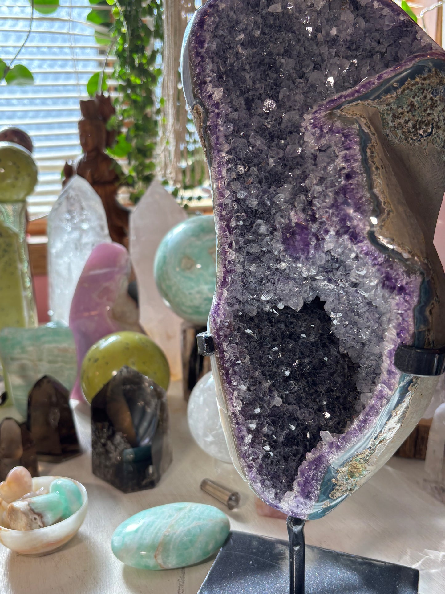 Amethyst Cluster on stand - Brazil