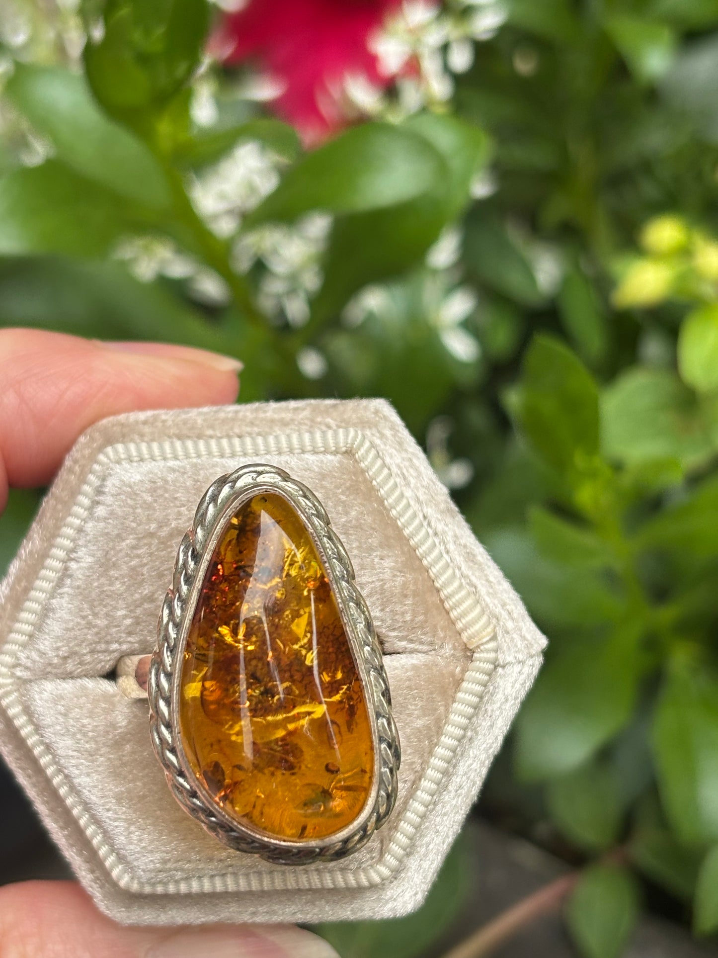 Amber Ring size 9.25 - Nepal