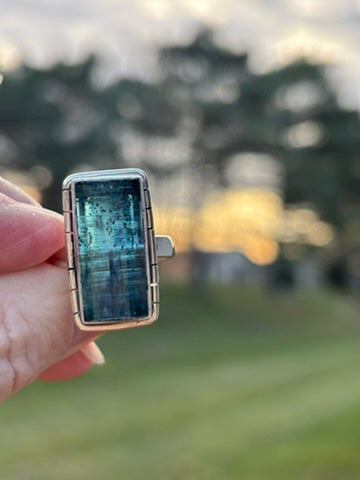Teal Kyanite Ring size 8