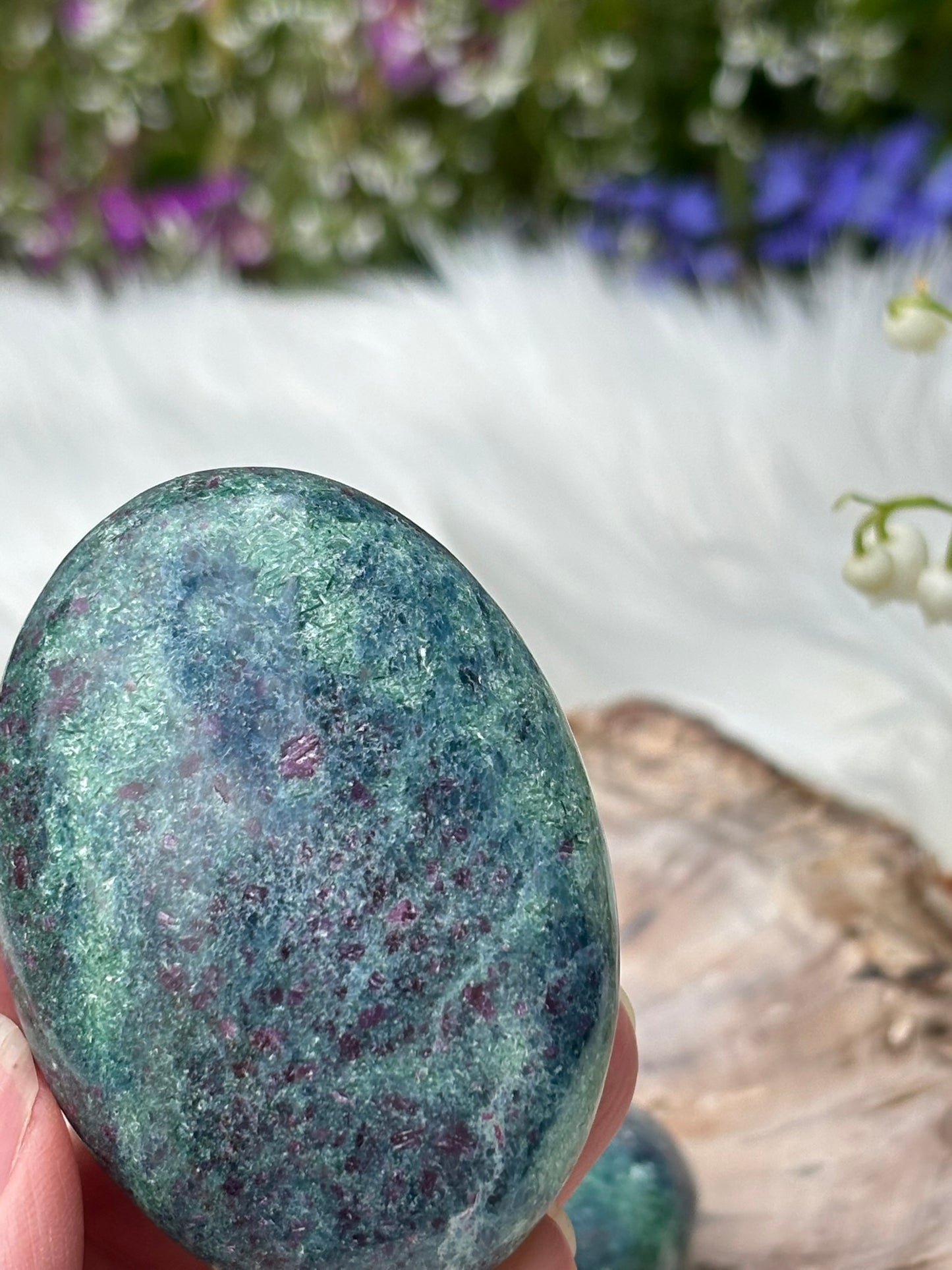 Ruby Kyanite Fuchsite - Palm Stone | India