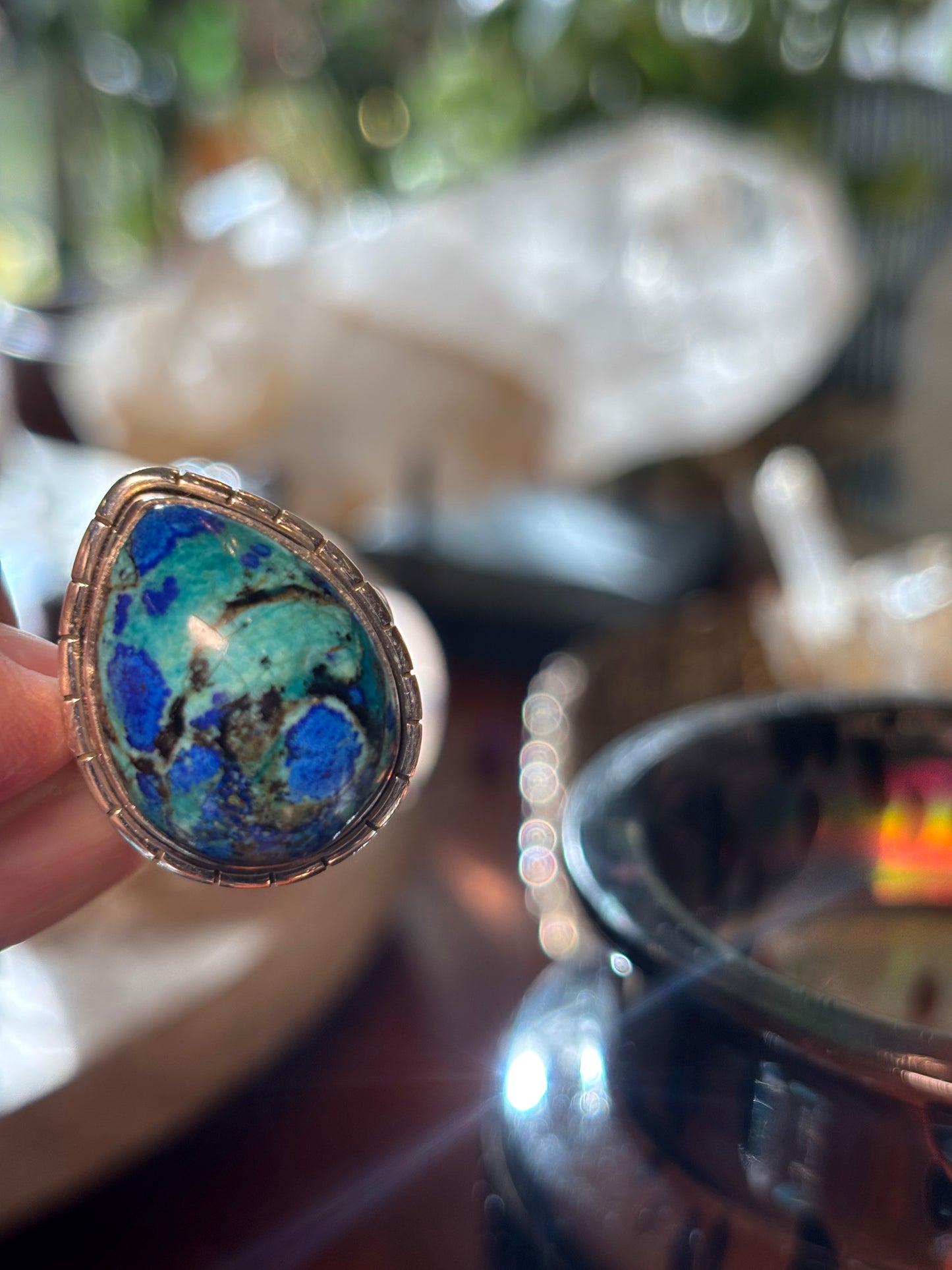 Azurite Turquoise Ring size 8