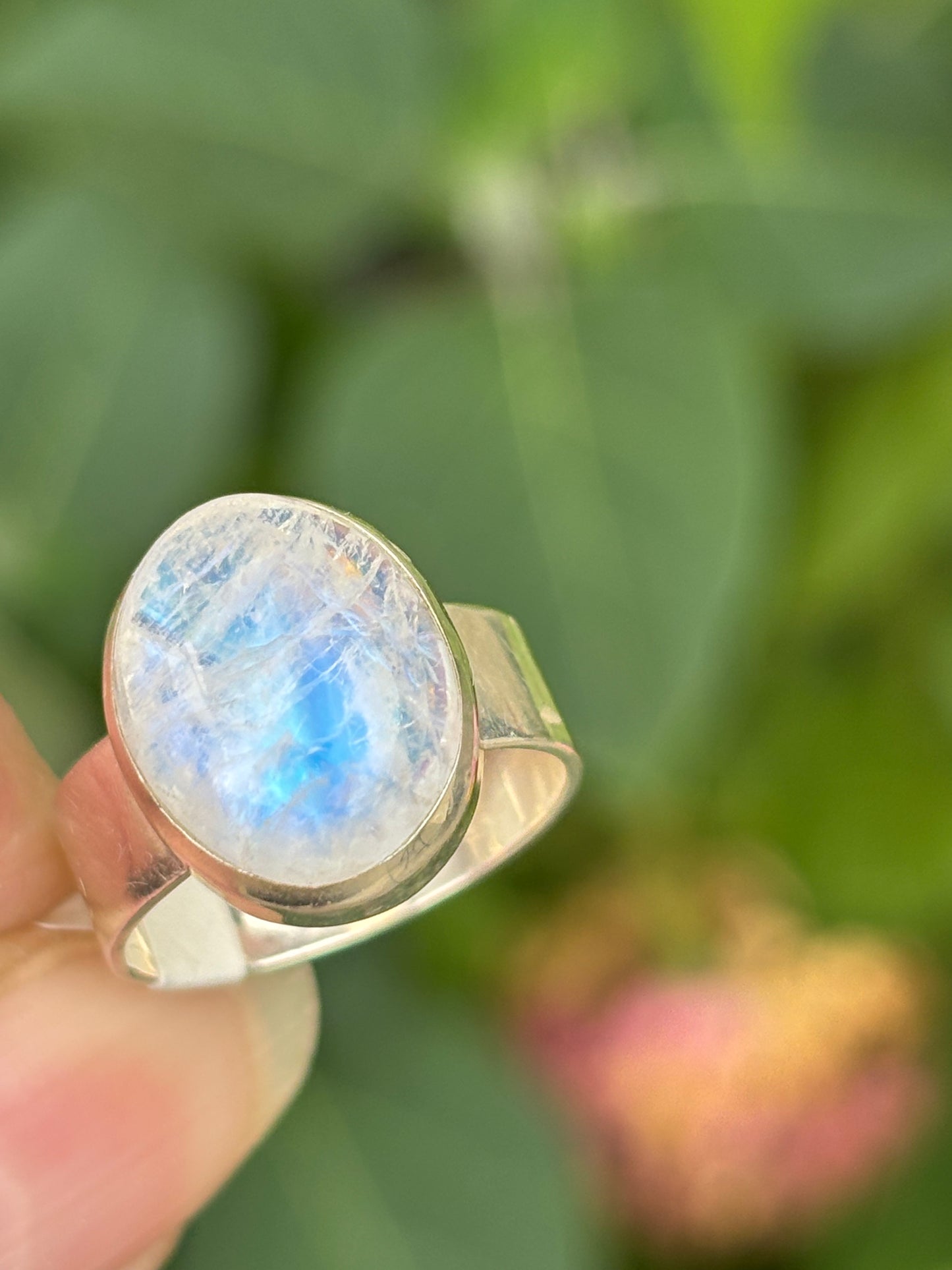 Rainbow Moonstone Ring size 7