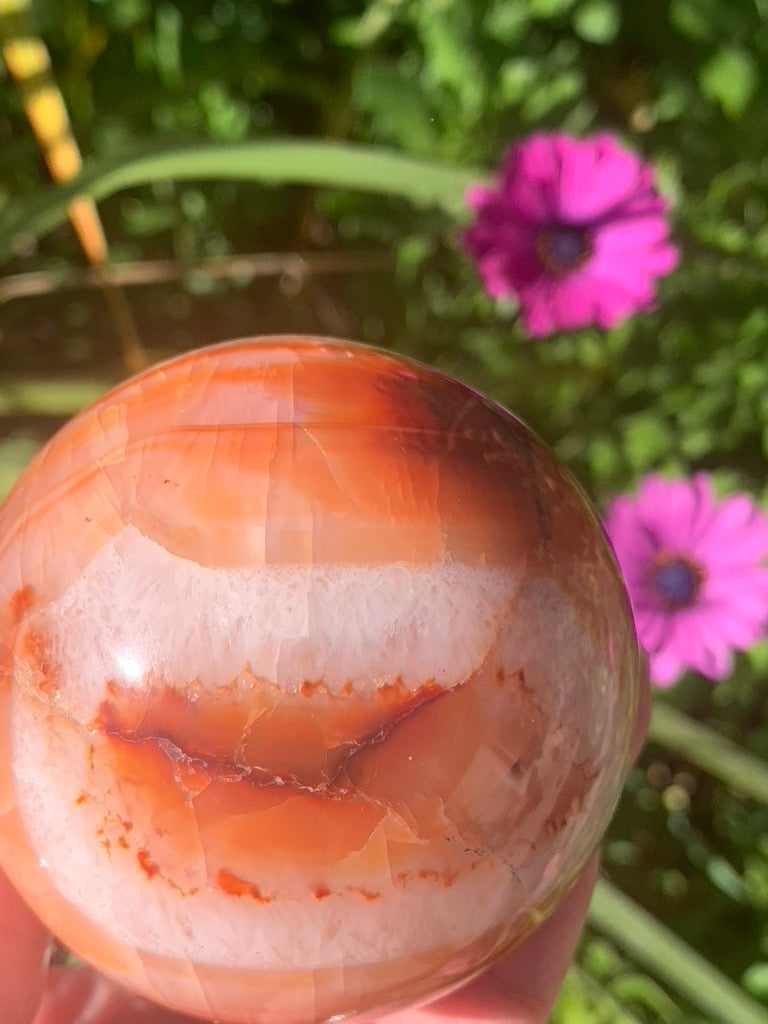 Carnelian Sphere - Madagascar - 64 mm