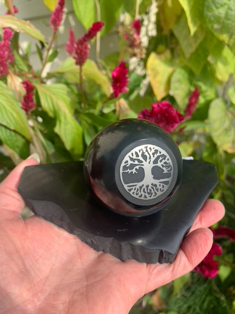 Shungite Sphere with Stand - Russia