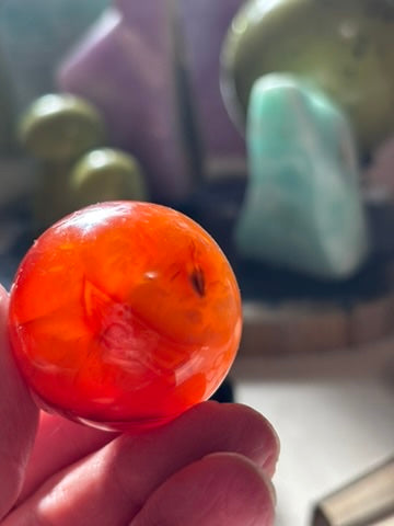 Carnelian Sphere - Madagascar - 37 mm