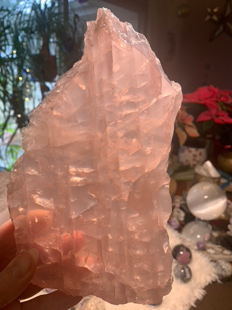 Rose Quartz Slice - Rainbow - Madagascar