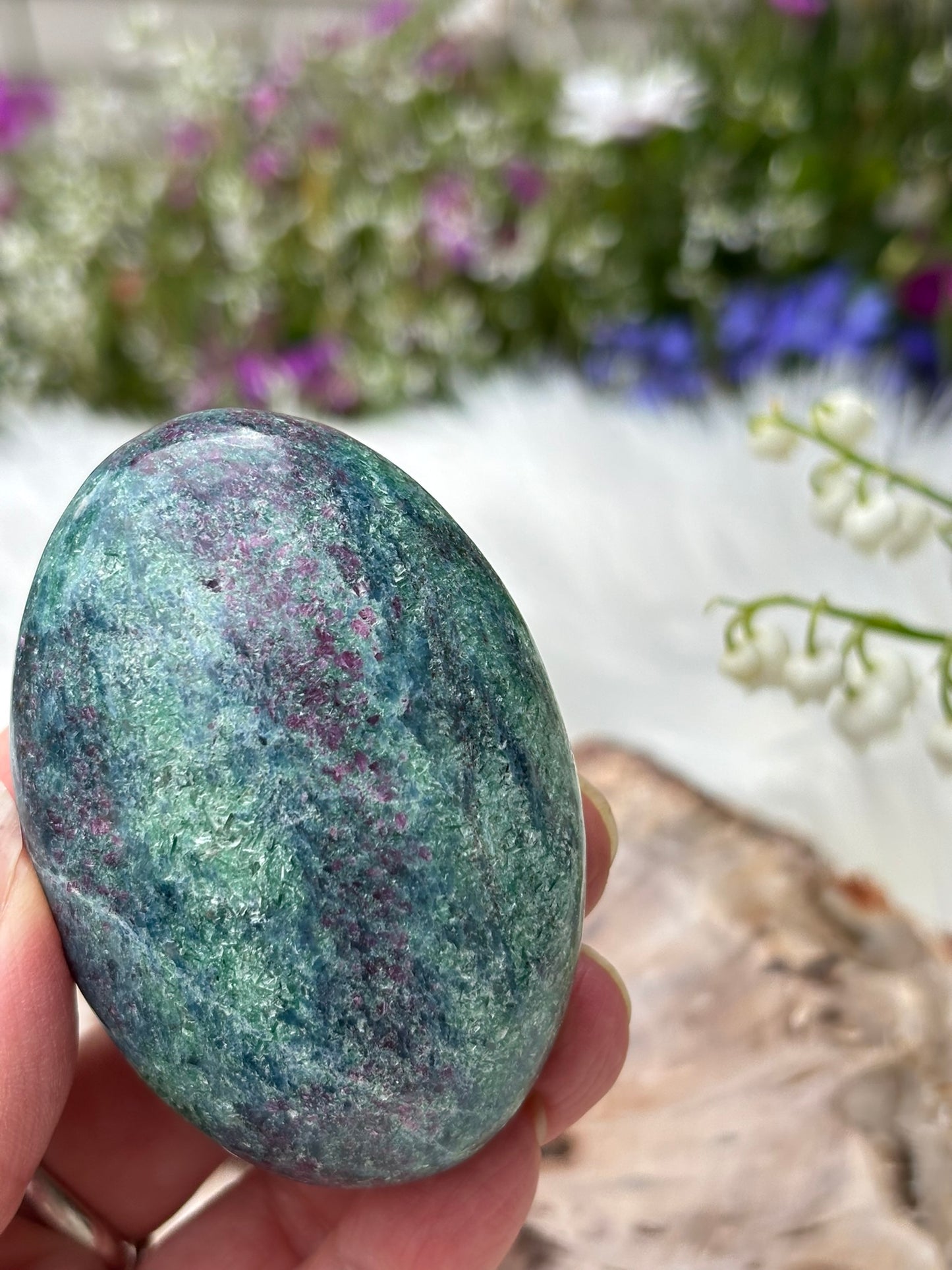 Ruby Kyanite Fuchsite - Palm Stone | India