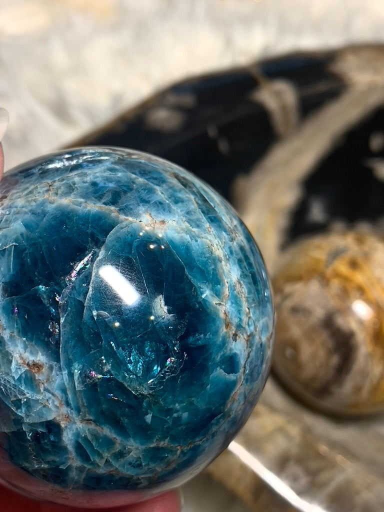 Blue Apatite Sphere