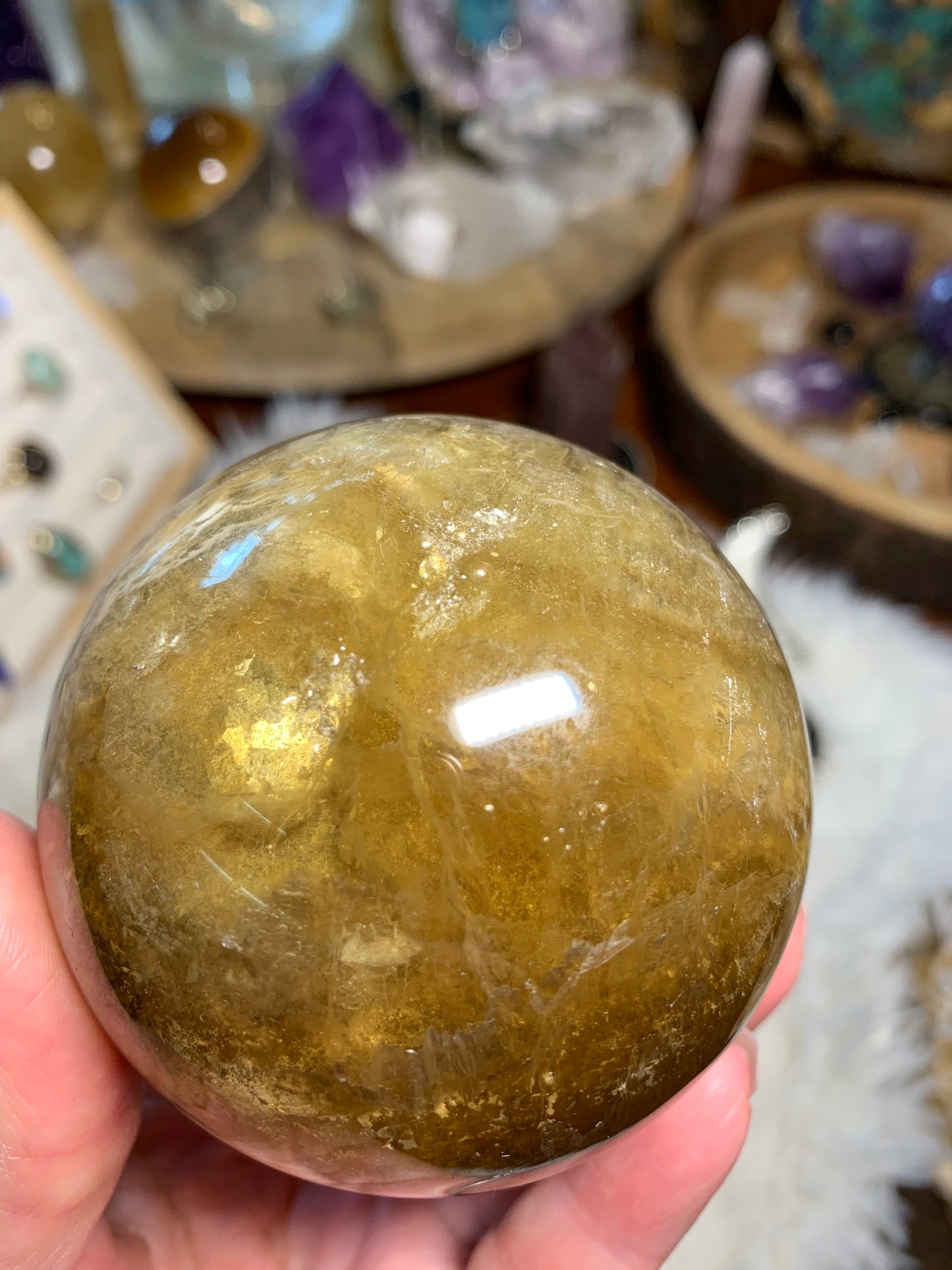 Yellow Fluorite Sphere