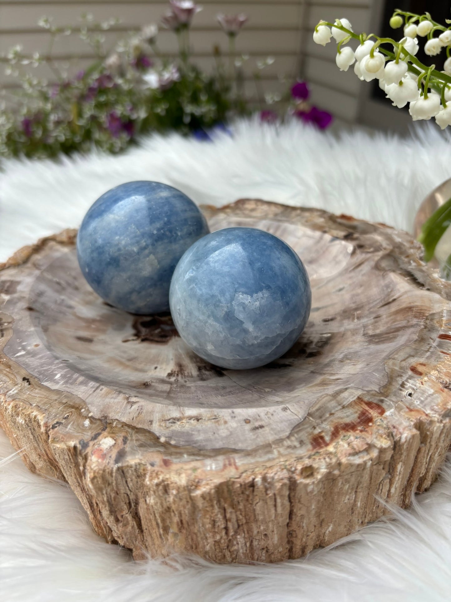 Blue Calcite | Sphere | Madagascar