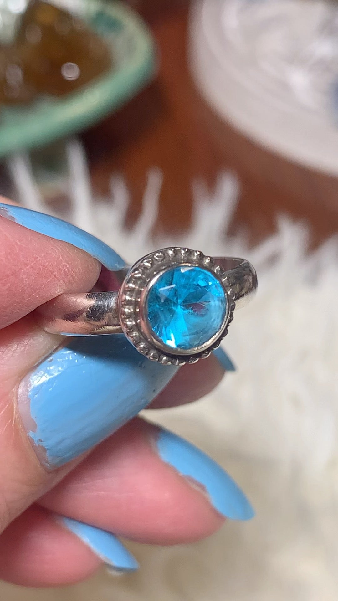 Blue Topaz Ring size 8