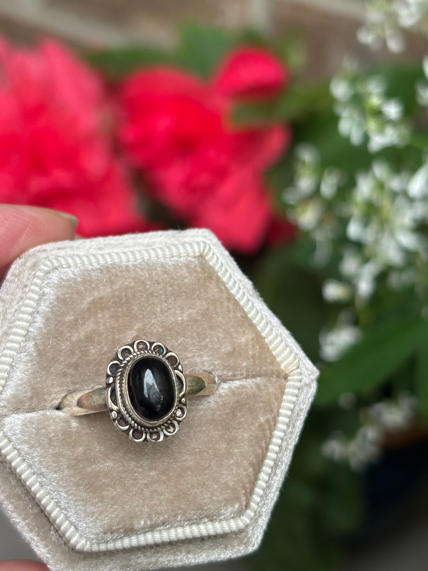Black Star Diopside Ring Size 8