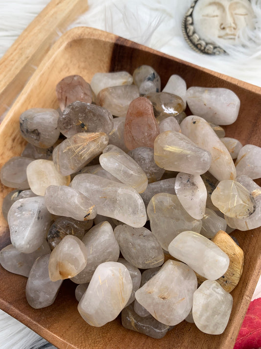 Gold Rutilated Quartz - Tumble | Brazil