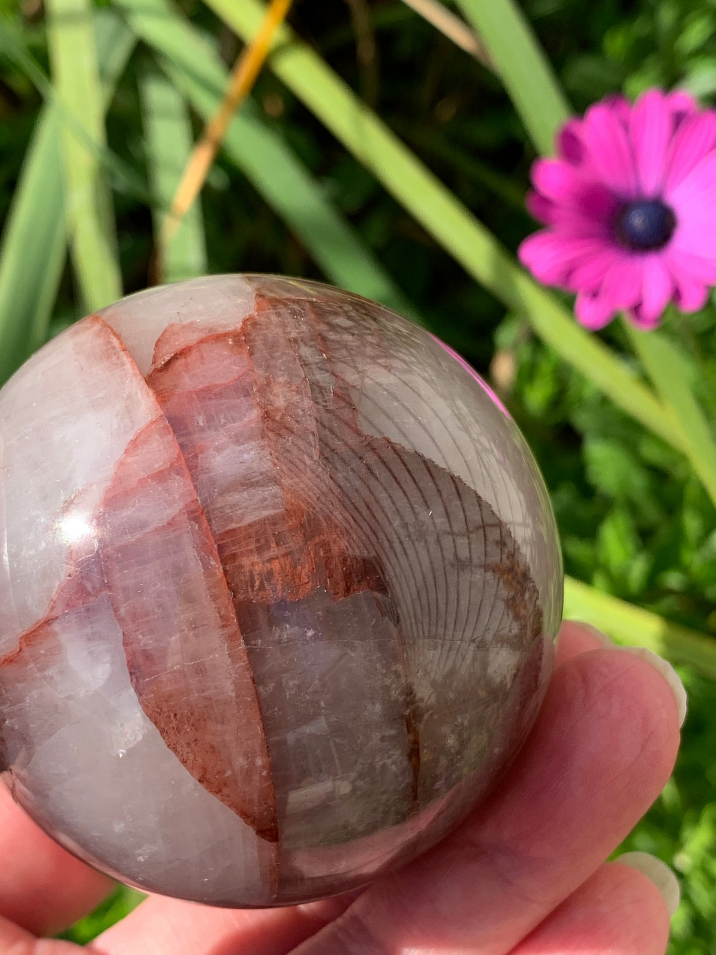 Fire Quartz Sphere - Madagascar