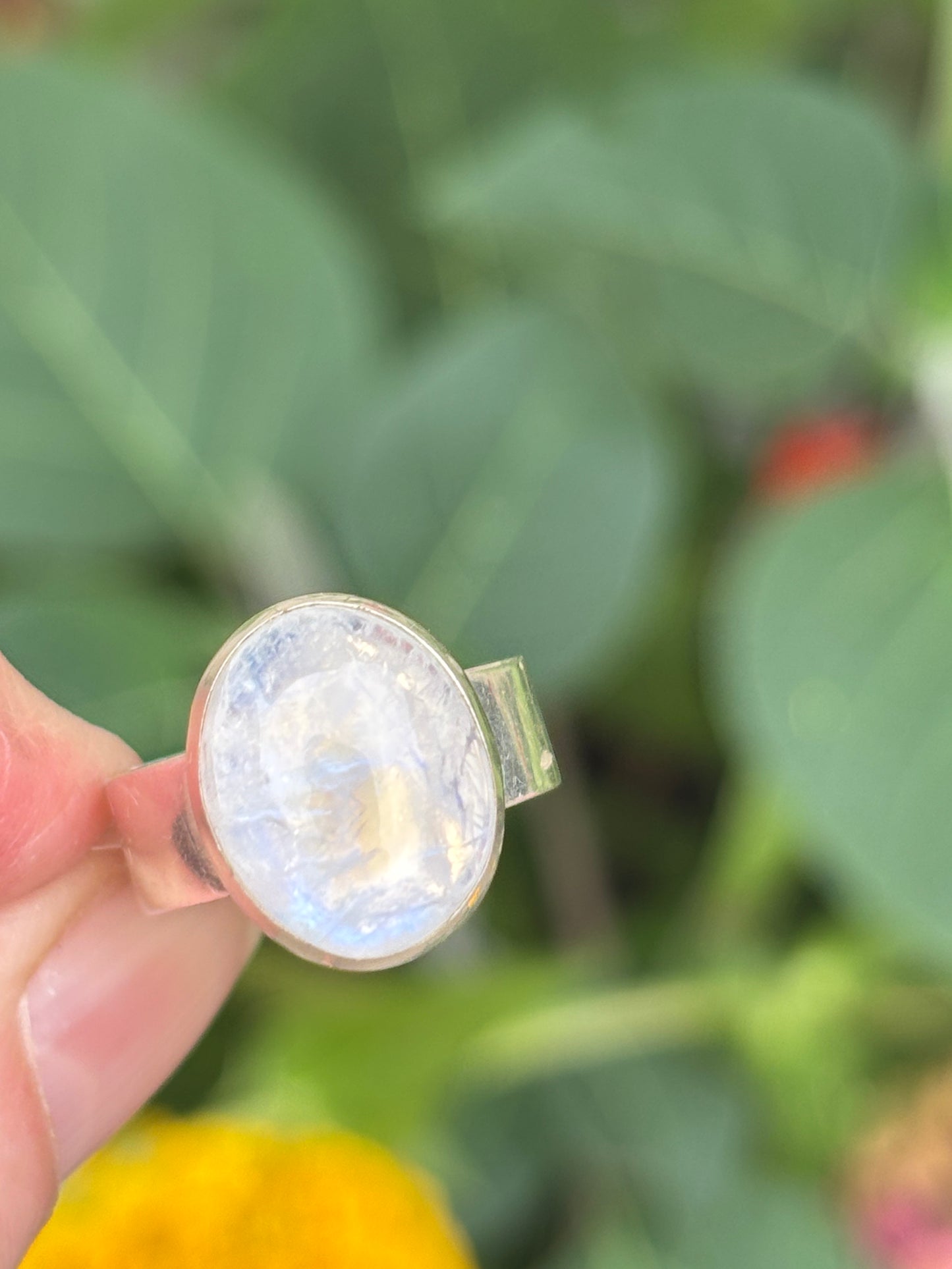 Rainbow Moonstone Ring size 7