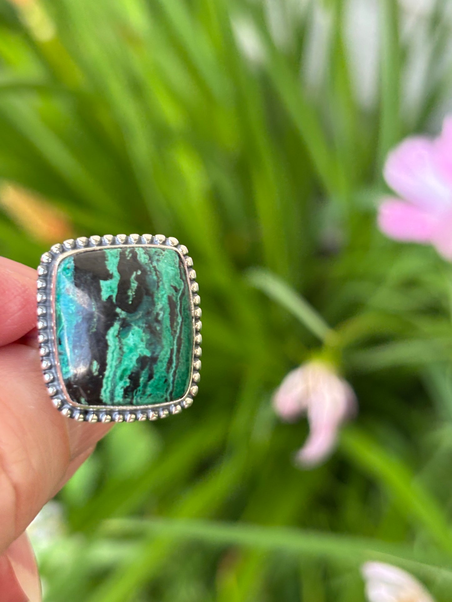 Malachite Chrysocolla Ring size 8