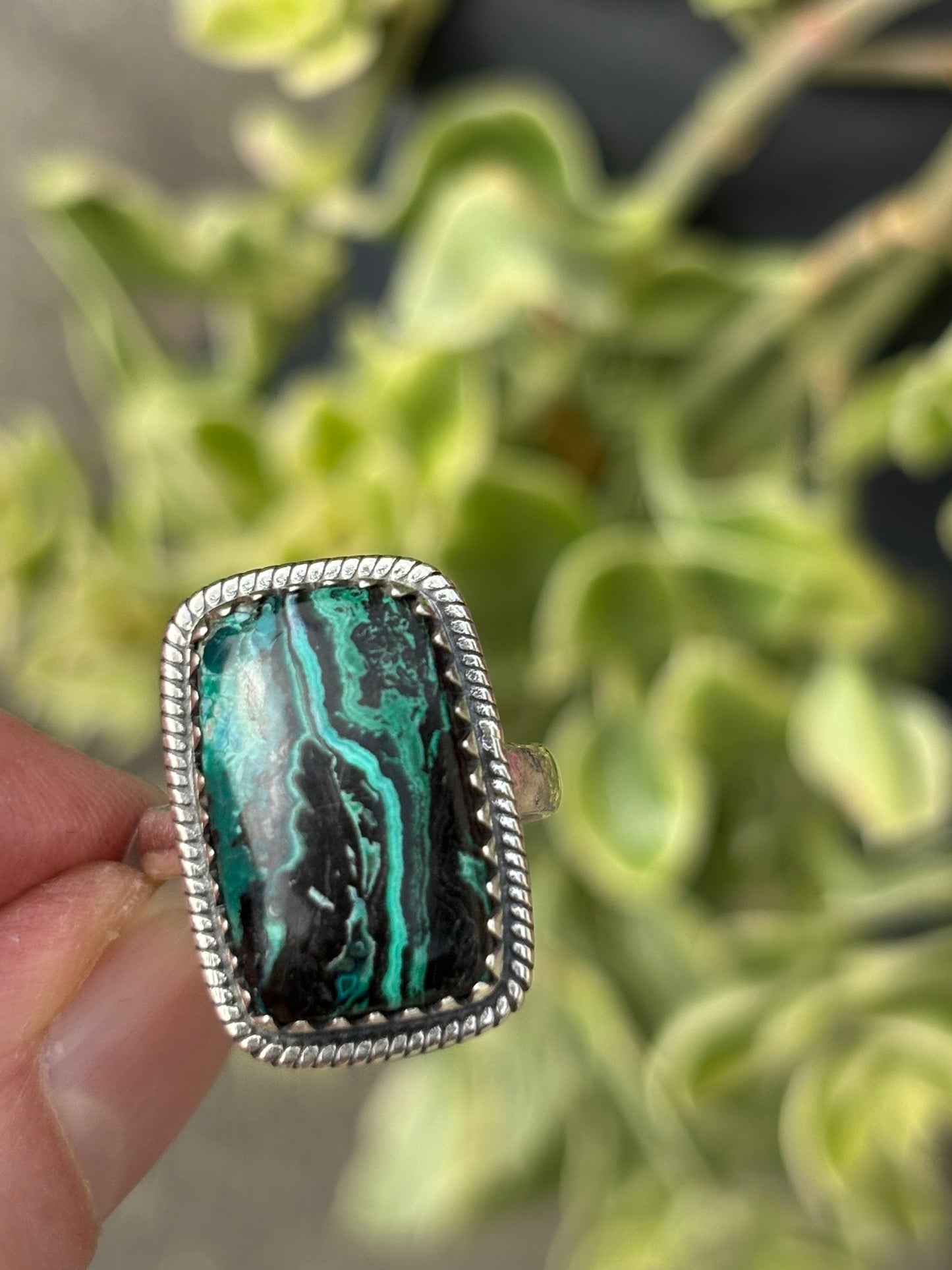 Malachite Chrysocolla Ring size 8