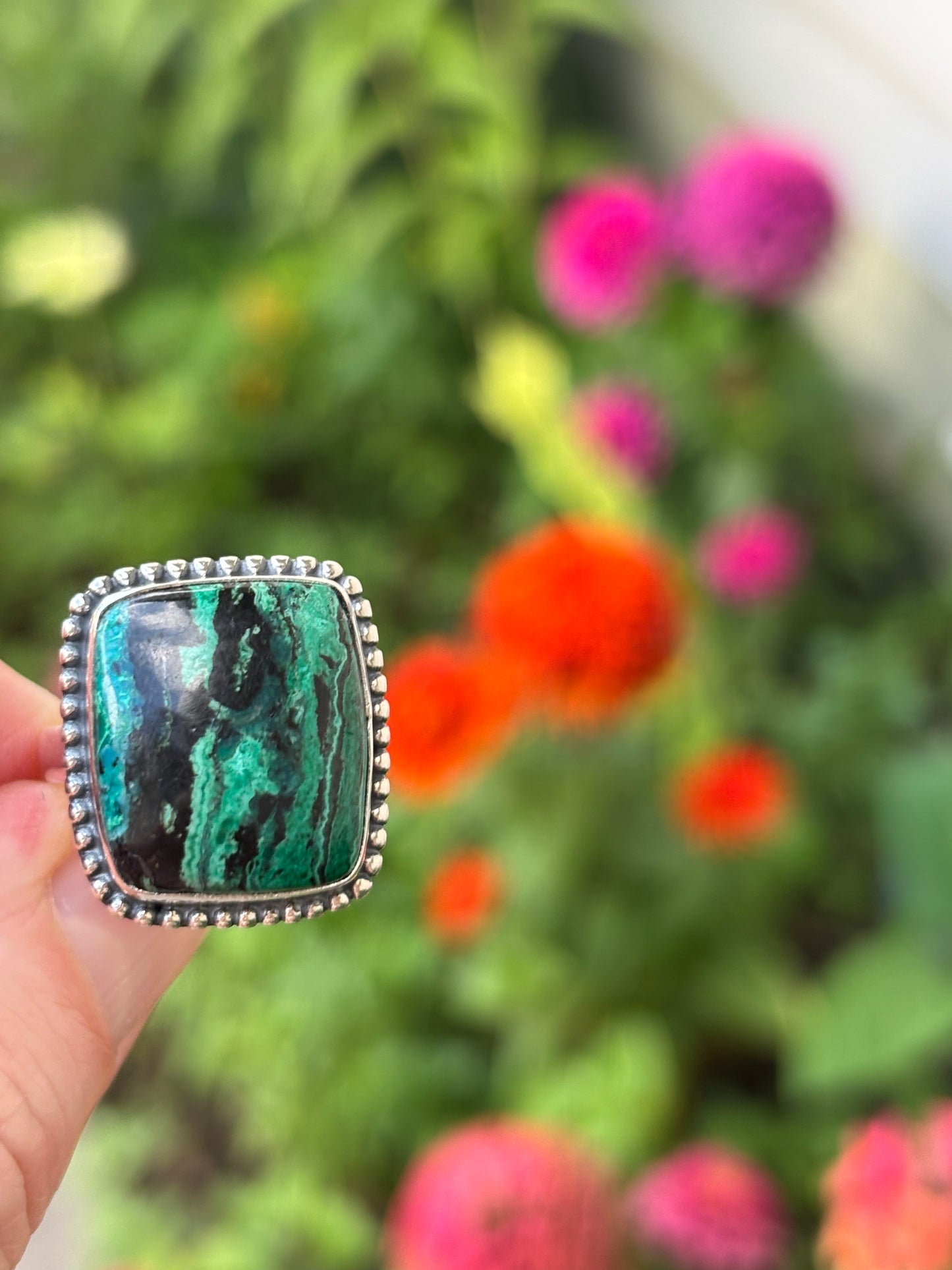 Malachite Chrysocolla Ring size 8