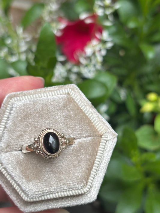 Black Star Diopside Ring Size 6.75