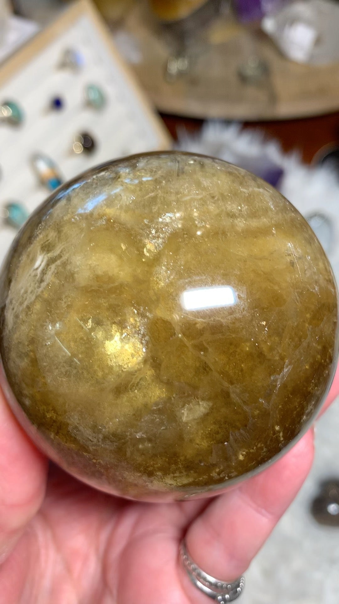 Yellow Fluorite Sphere