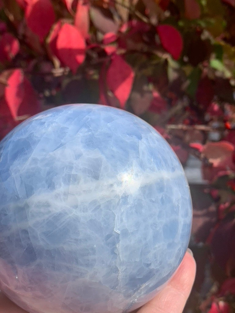 Blue Calcite Sphere - Madagascar