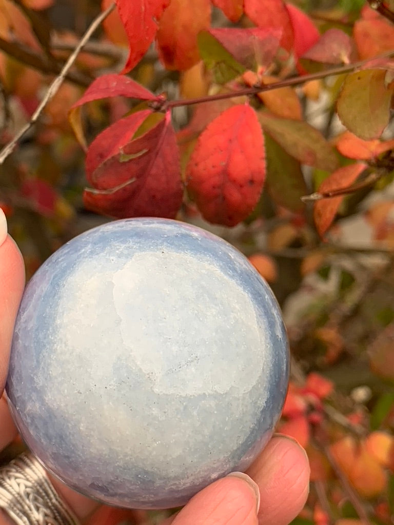 Blue Calcite Sphere - Madagascar