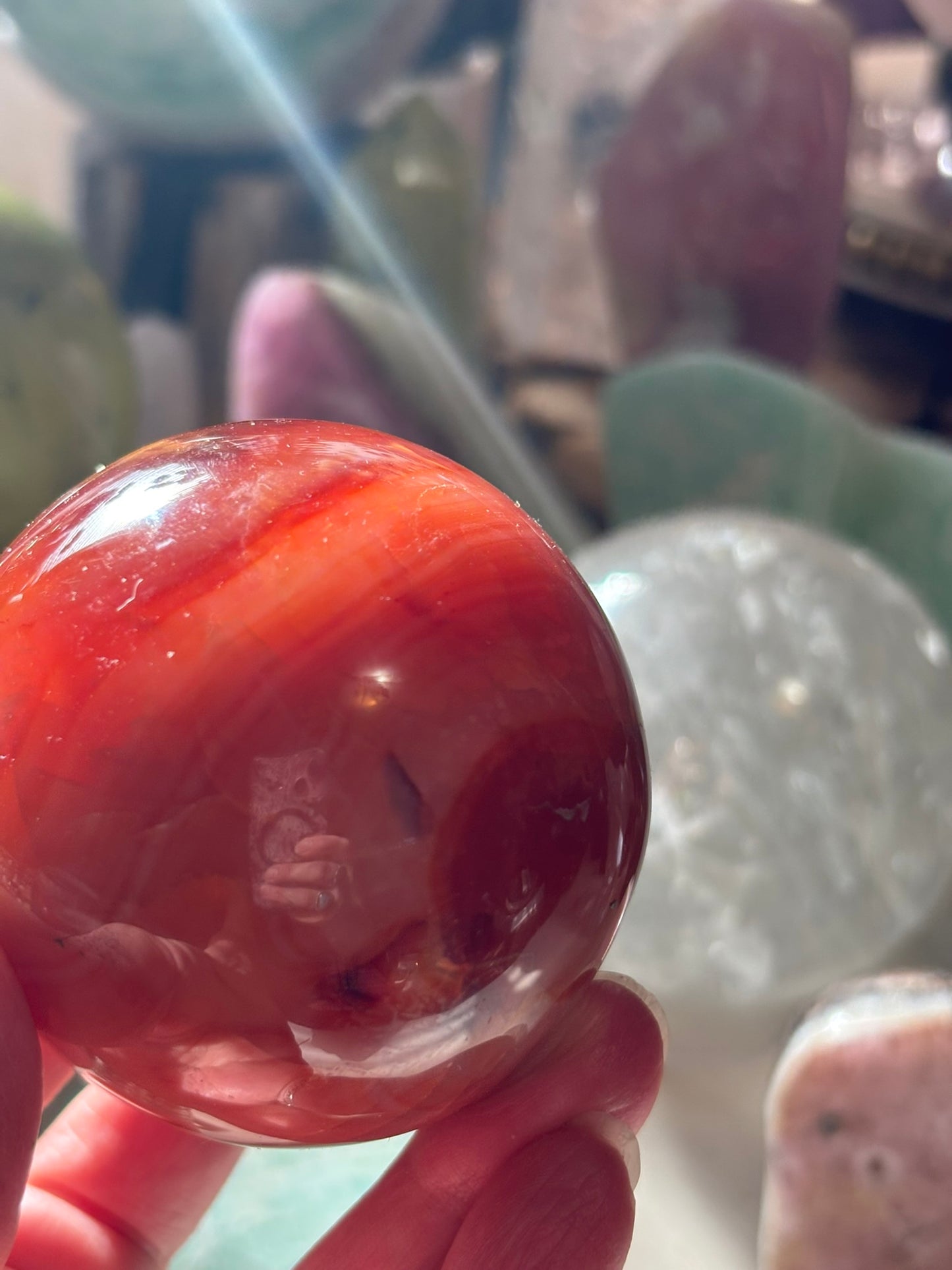 Carnelian Sphere - Madagascar - 65 mm