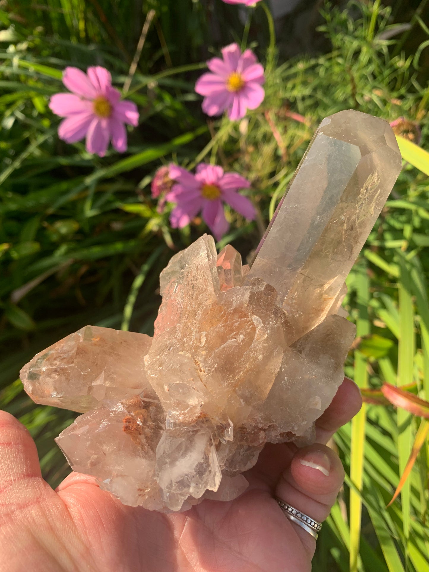 Smokey Lemurian Quartz Cluster - Brazil