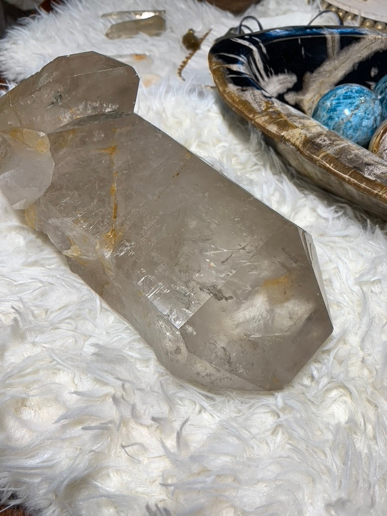 Smokey Lemurian Quartz Point