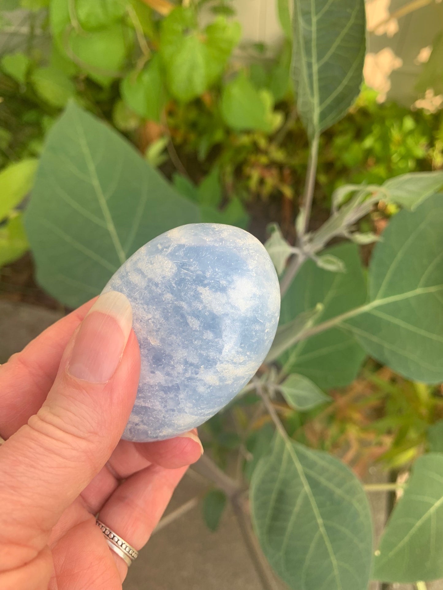 Blue Calcite Palm Stone