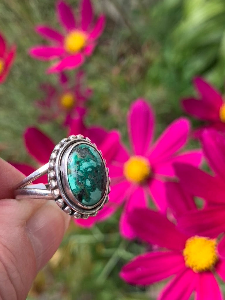 Turquoise with Malachite Ring size 6