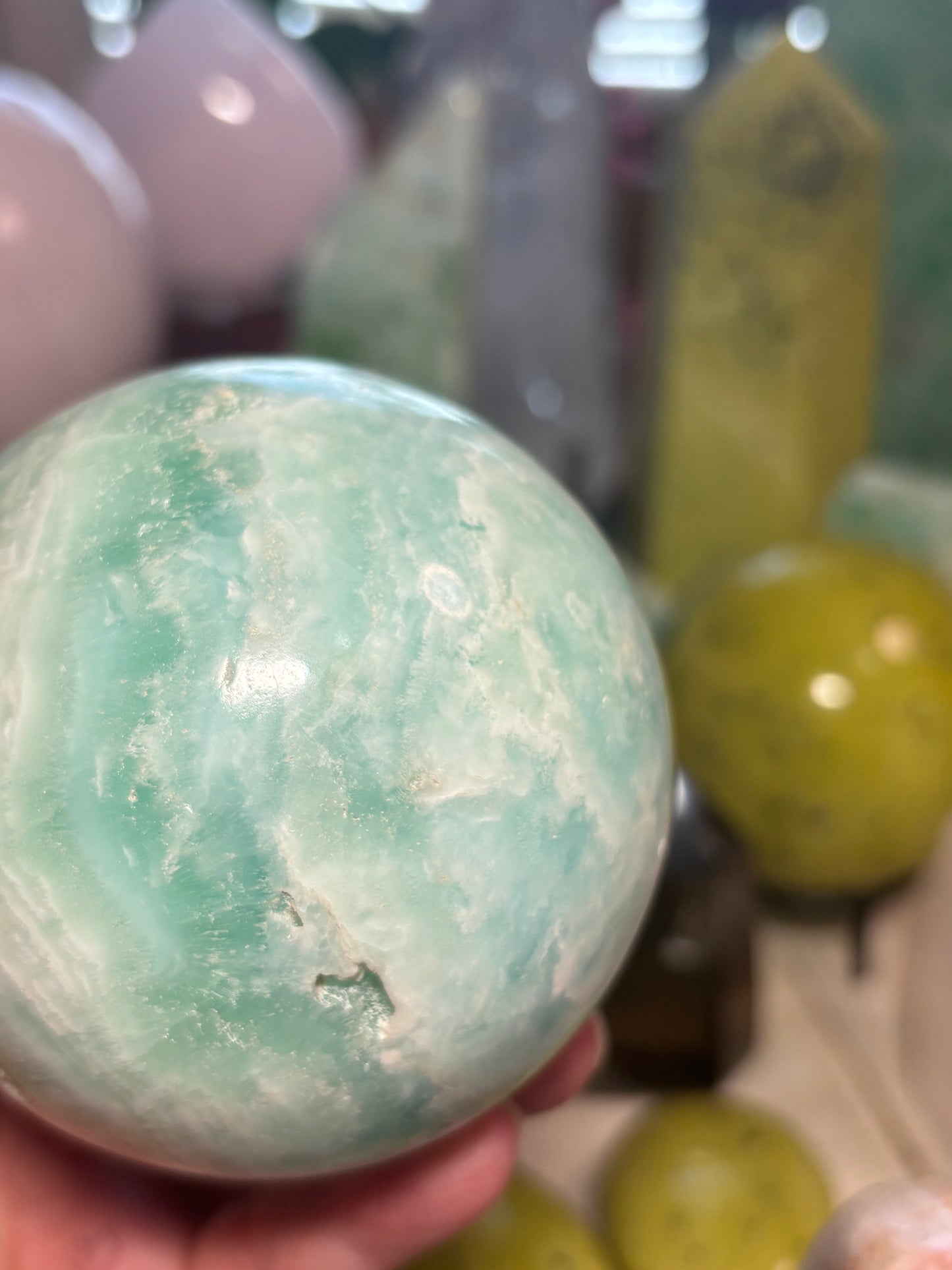 Caribbean Calcite - Sphere - Pakistan