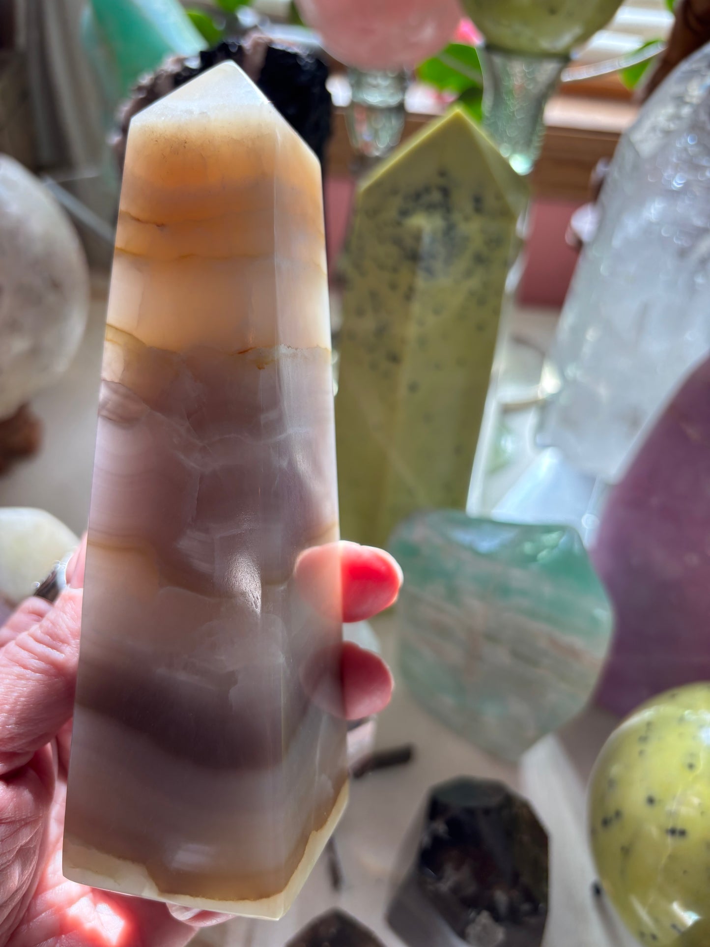 Watermelon Calcite - Obelisk - Pakistan
