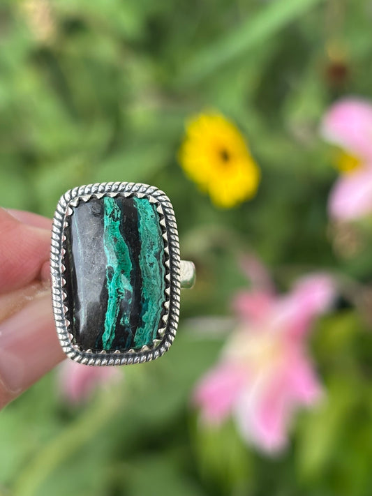 Malachite Chrysocolla Ring size 7