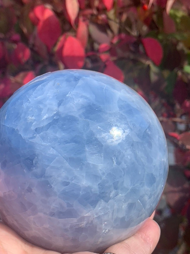 Blue Calcite Sphere - Madagascar