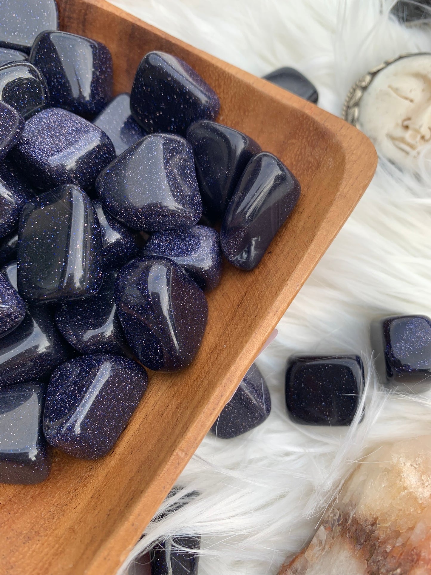 Blue Goldstone- Tumble