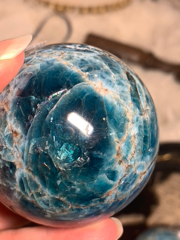 Blue Apatite Sphere