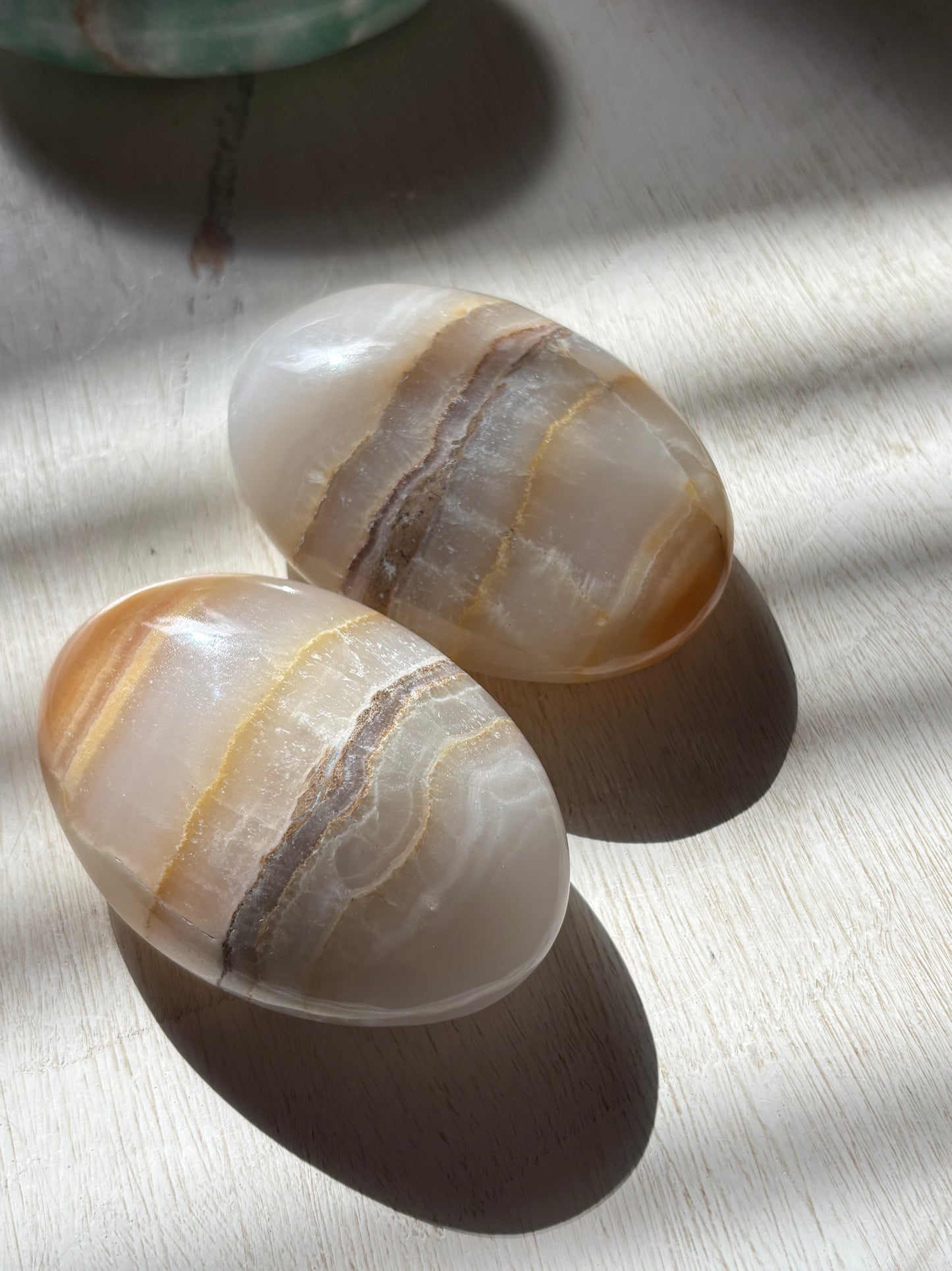 Watermelon Calcite - Large Palm Stone | Pakistan