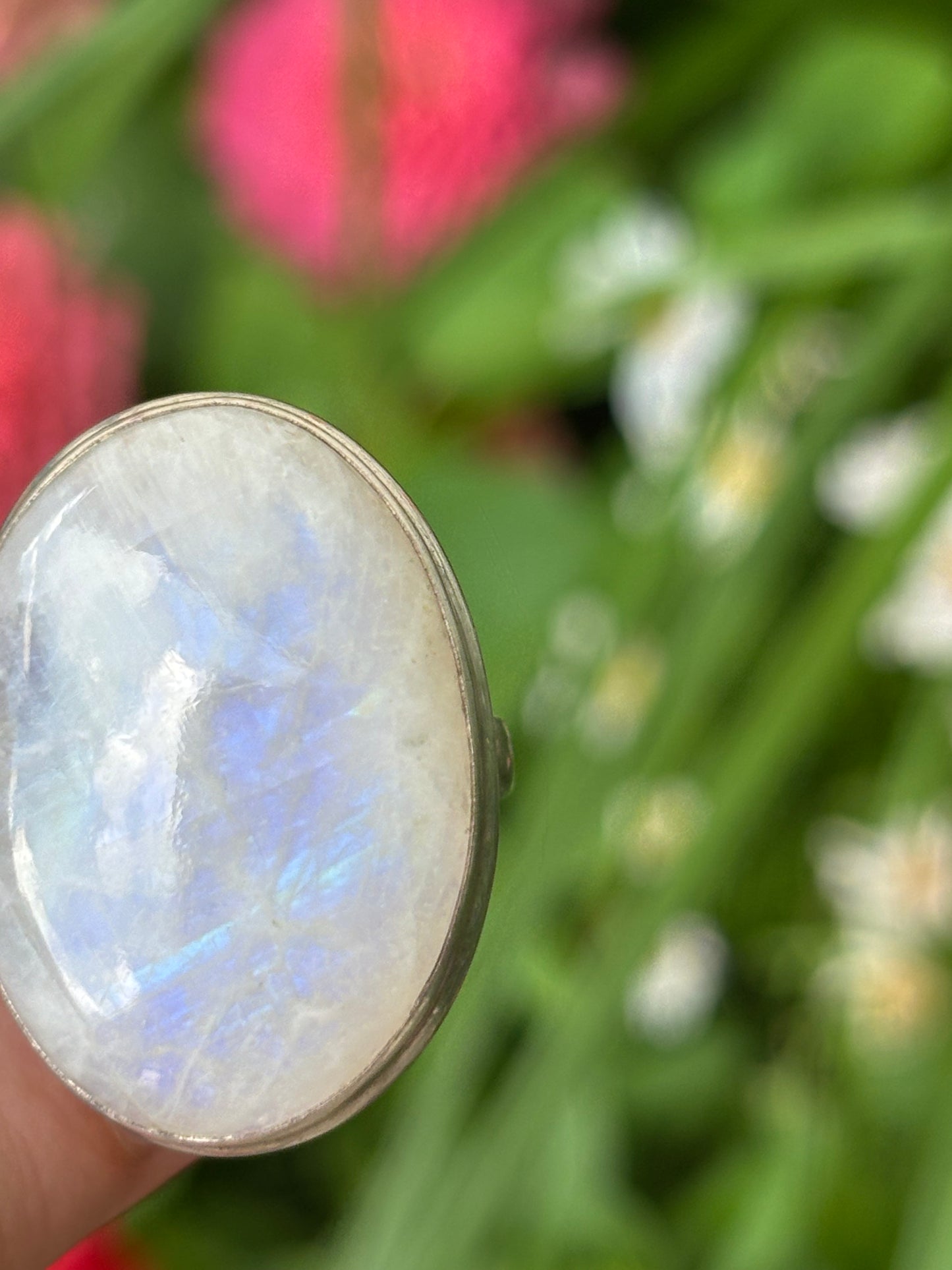 Rainbow Moonstone Ring size 8