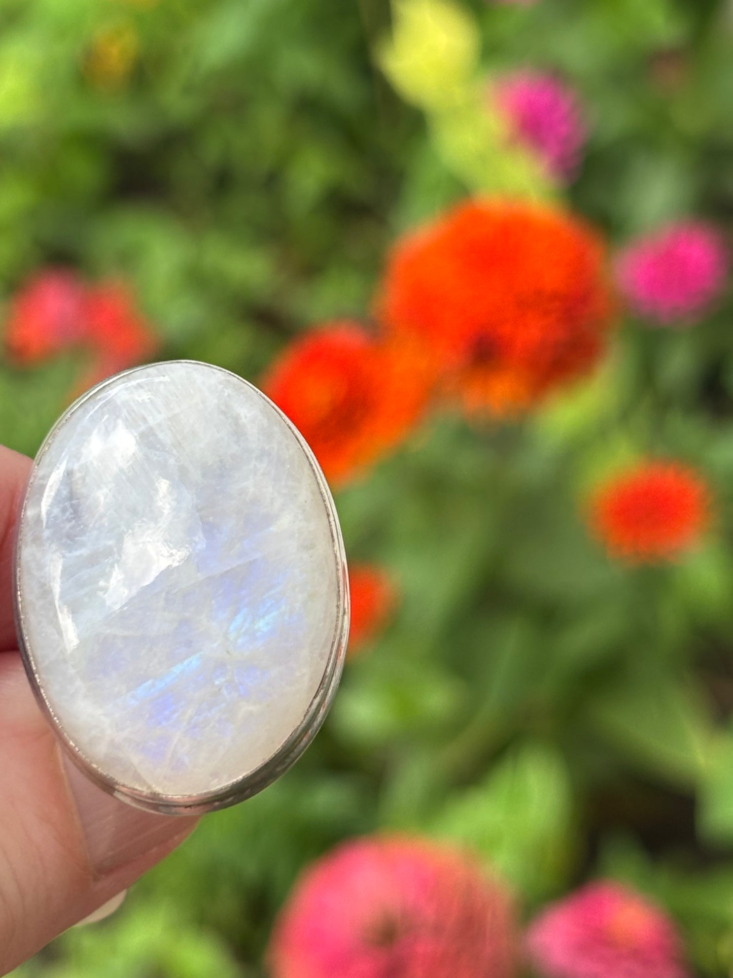 Rainbow Moonstone Ring size 8