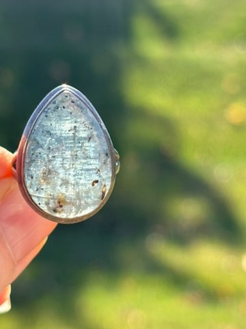 Mermaid Teal Kyanite Ring size 5.5