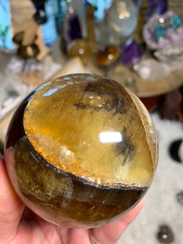 Yellow Fluorite Sphere