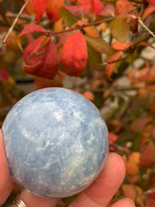 Blue Calcite Sphere - Madagascar