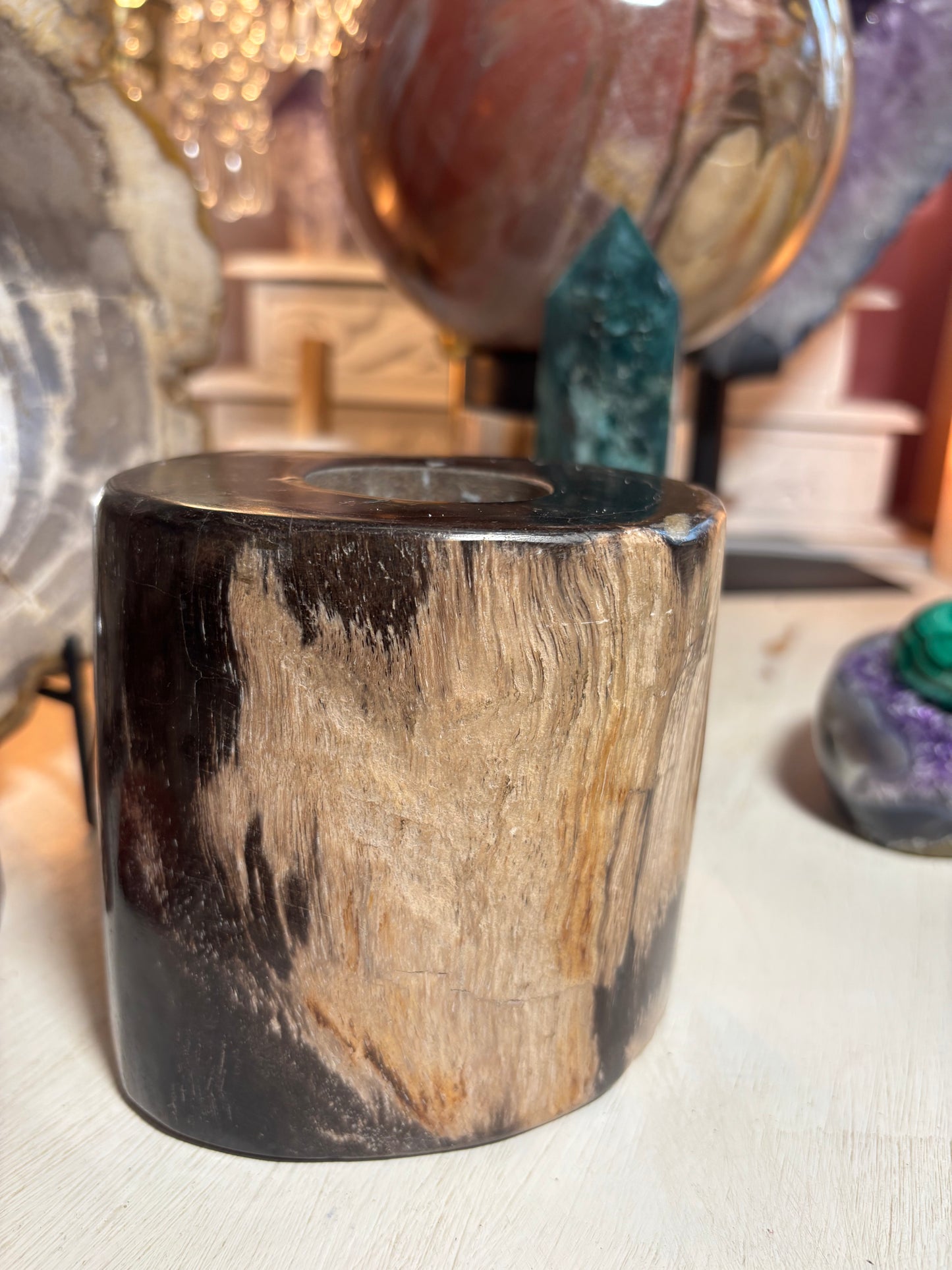 Petrified Wood Sphere Stand - Indonesia