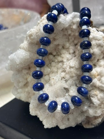 Moonlit Water — Lapis Lazuli with Mother of Pearl