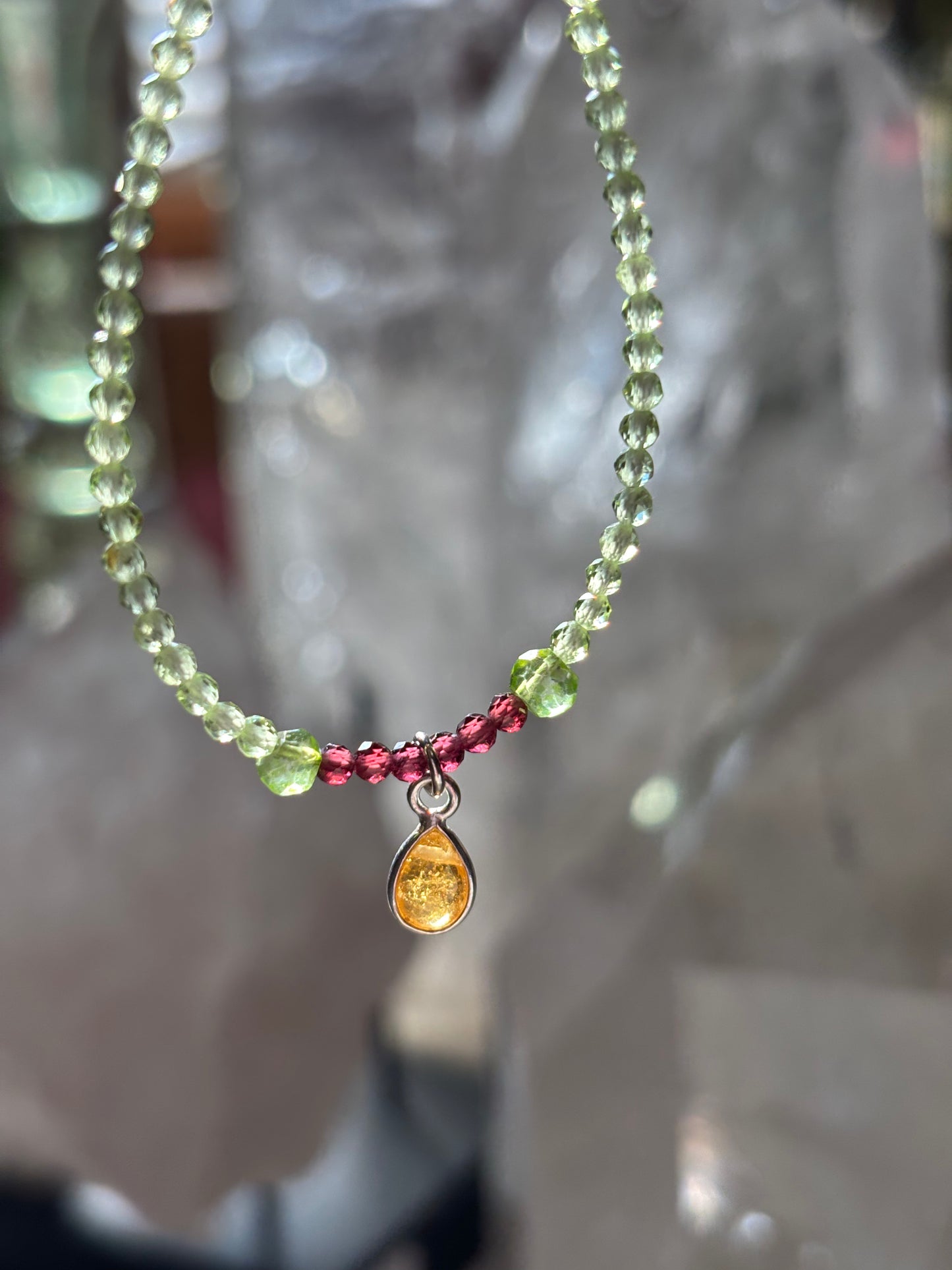 Solar Heart - Peridot, Rhodolite Garnet and Tourmaline
