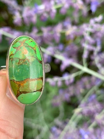 Green Copper Mojave Turquoise - Ring Size 8