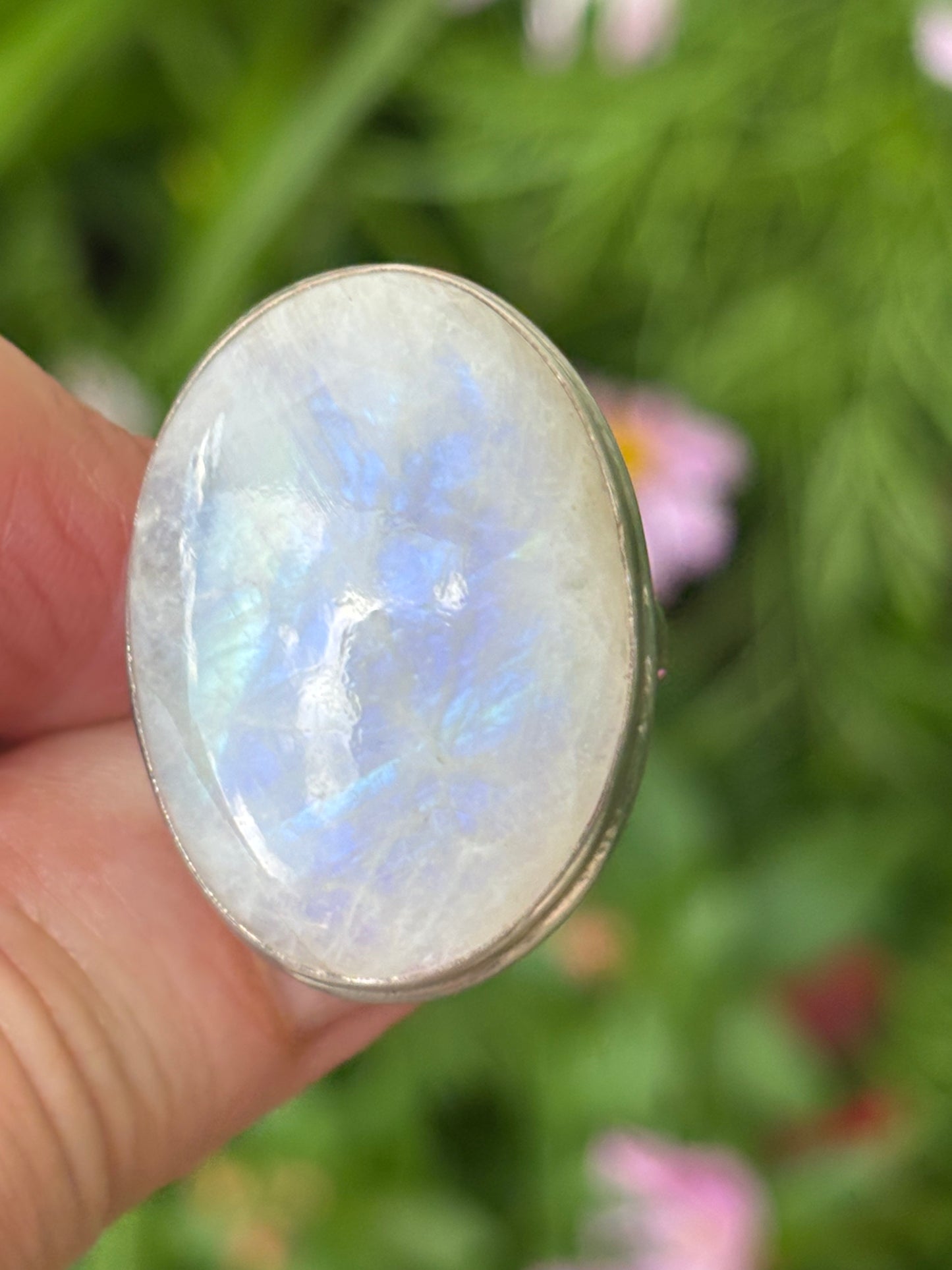 Rainbow Moonstone Ring size 8