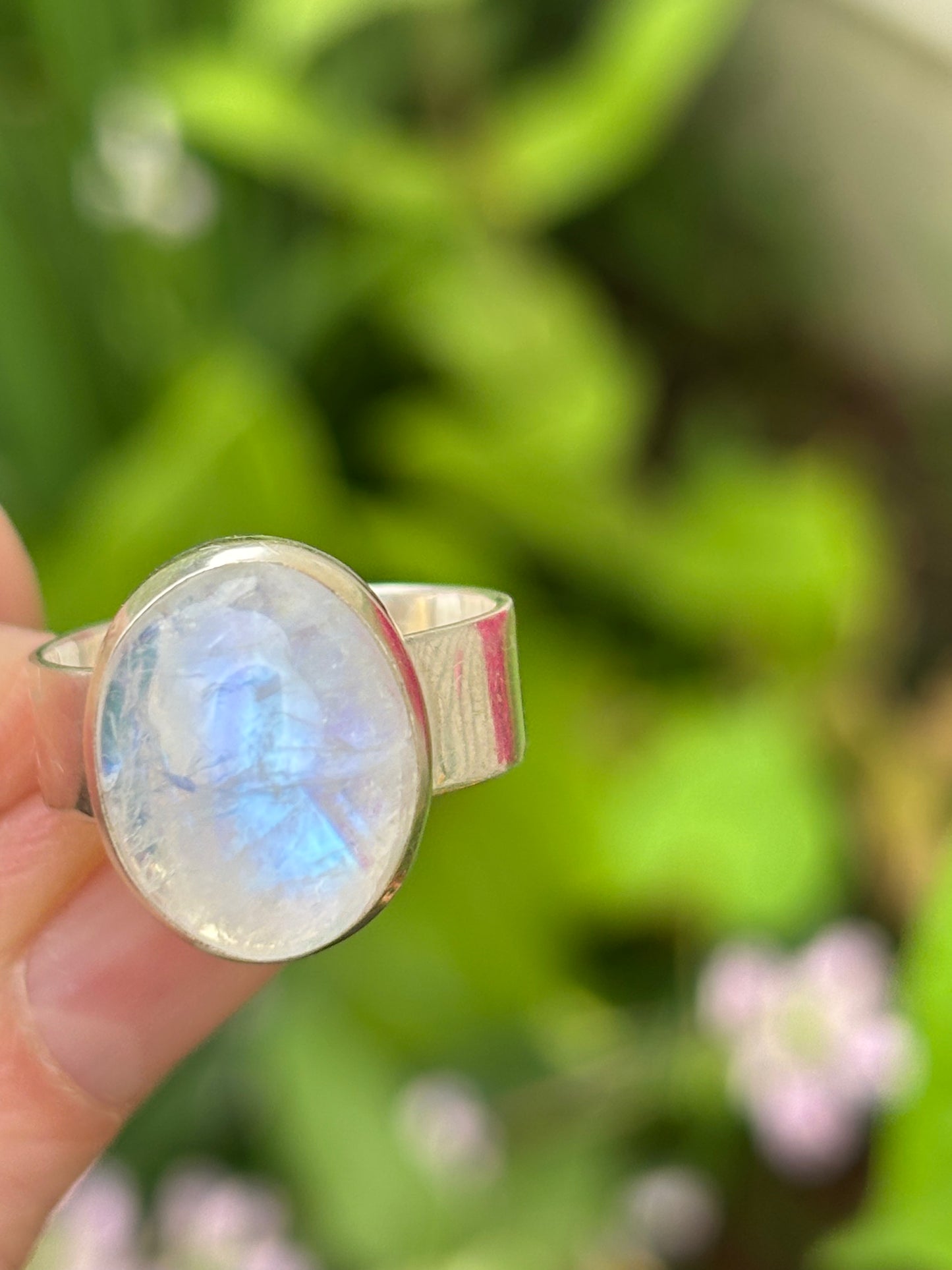 Rainbow Moonstone Ring size 7